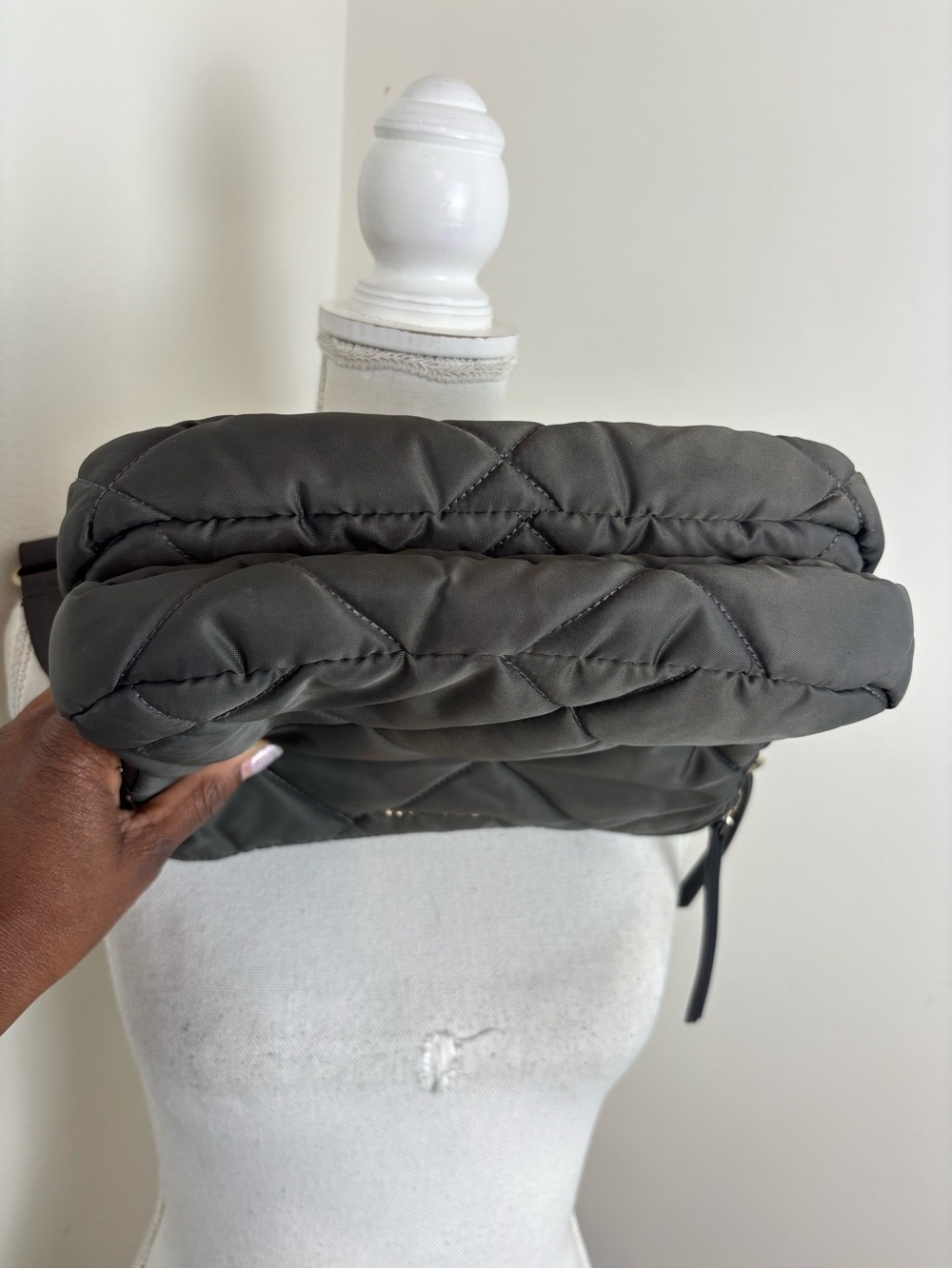 MZ Wallace Madison Quilted Nylon Crossbody Bag In Olive Green - Picture 7 of 12